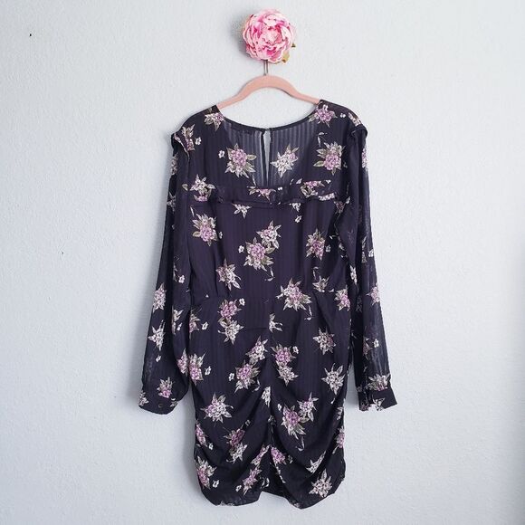 Heartloom Anthea Long Sleeve Black Floral‎ Mini Dress - Picture 10 of 12